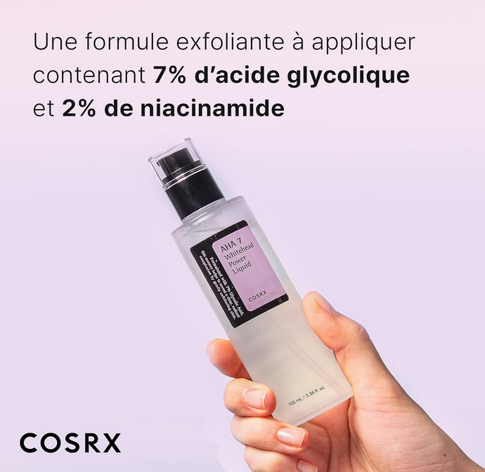 Cosrx Aha 7 Whitehead Power Soin exfoliant liquide pour le visage 100 ml