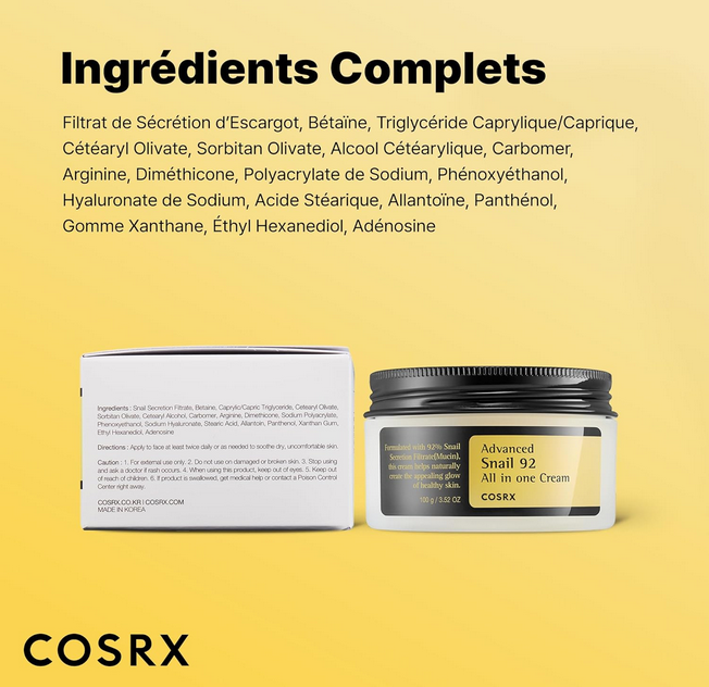Crema regeneradora todo en uno Cosrx Advanced Snail 92 100 ml