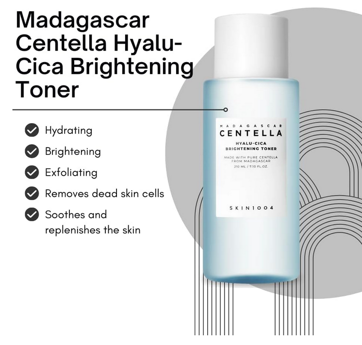 Skin1004 Hyalucica Brightening Toner Tonique hydratant pour la peau à la centella de Madagascar