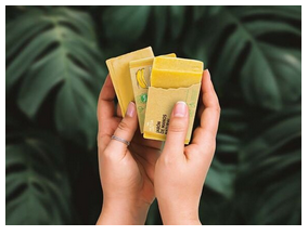 Jabón de plátano natural hecho a mano