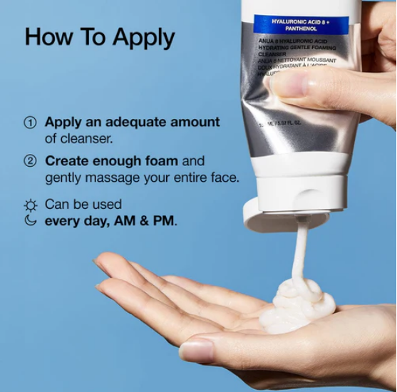 Gel nettoyant doux et hydratant à l'acide hyaluronique Anua 8 - 150 ml