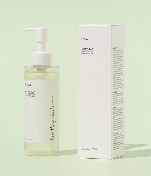 ANUA Heartleaf Huile nettoyante pour le contrôle des pores Nettoyant coréen pour le visage, Élimination quotidienne des points noirs 6,76 fl oz (200 ml)